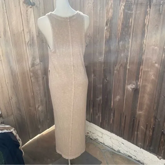 FREE PEOPLE Beach Maxi Dress Sleeveless V Neck Side Slits size medium - Picture 5 of 9